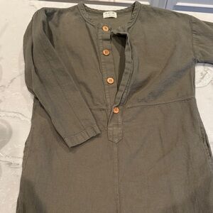 Play Up Olive Green Button-Up unisex jumpsuit size 6